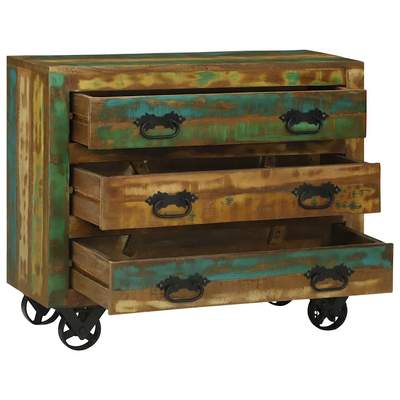 Preisvergleich für vidaXL Sideboard Braun 80 x 30 x 65 cm Massives upgecyceltes Holz, BxHxT 80x65x30 cm