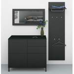 Garderobenschrank von borchardt Möbel, in der Farbe Schwarz, aus Metall, andere Perspektive, Vorschaubild