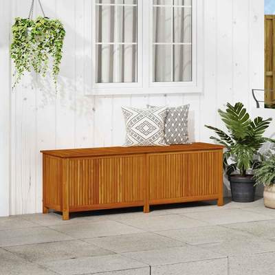 Preisvergleich für Teenpull – Garten-aufbewahrungsbox 175x50x58 Cm Massivholz Akazie, BxHxT 175x58x50 cm, aus Polyethylen