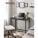 Schreibtisch von VASAGLE, in der Farbe Schwarz, aus Stahl, andere Perspektive, Vorschaubild