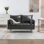 2/3-Sitzer Sofa von [EN.CASA], in der Farbe Grau, aus Kunstleder, andere Perspektive, Vorschaubild