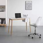 Schreibtisch von Bessagi Home, in der Farbe Weiss, aus Holz, andere Perspektive, Vorschaubild