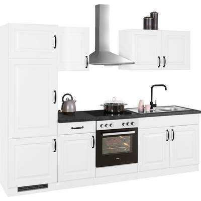 Preisvergleich für wiho Küchen Küchenzeile »Erla«, ohne E-Geräte, Breite  270 cm, BxT 270x60 cm, in der Farbe Grau, aus Holzwerkstoff, GTIN:  4255620809984 | Ladendirekt