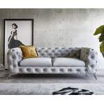 2/3-Sitzer Sofa von DELIFE, in der Farbe Grau, aus Samt, Vorschaubild