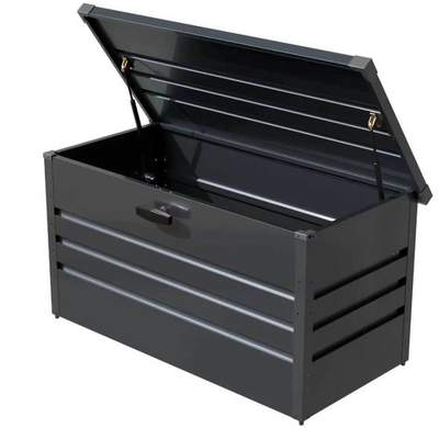 Preisvergleich für Wellker Gartenbox 400 L Metall Auflagenbox anthrazit günstig