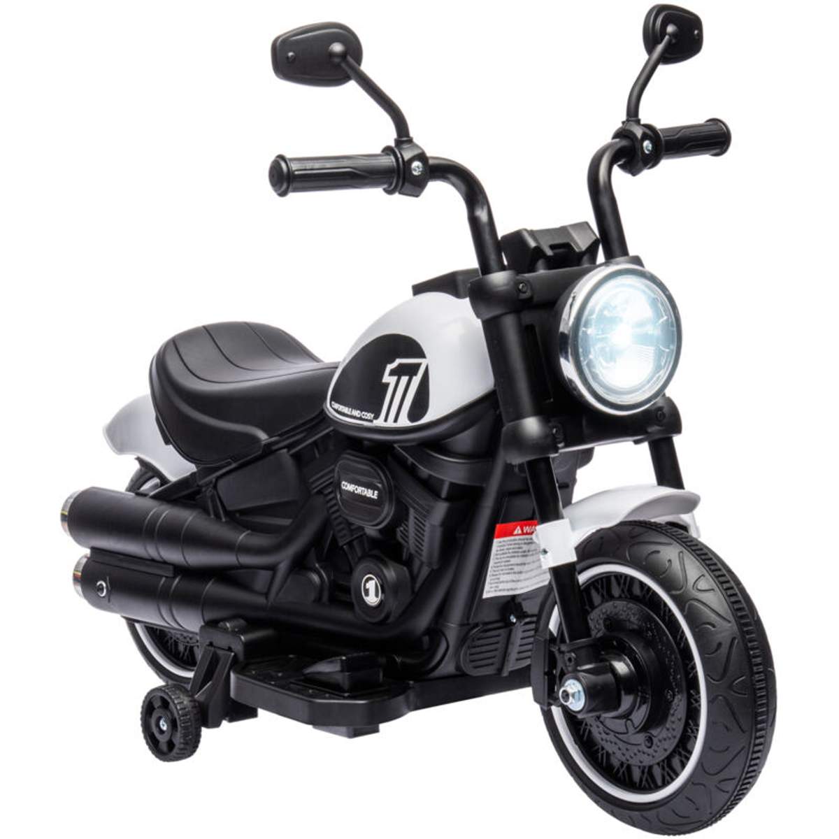 AIYAPLAY 12V Kinder-Motorrad mit Stützrädern, LED-Lichtern, Musik, USB AIYAPLAY 12V Kinder-Motorrad mit Stützrädern, LED-Lichtern, Musik, USB