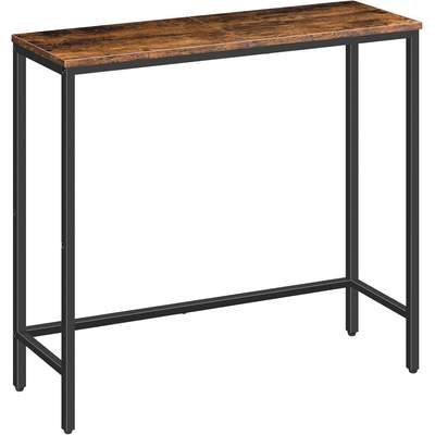 Preisvergleich für Schmaler Konsolentisch, Kleiner 75 Cm Konsolentisch, Schlanker Couchtisch, Beistelltisch, Präsentationstisch Für Eingangsbereich,, in der Farbe Schwarz, aus Spanplatte