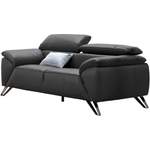 2/3-Sitzer Sofa von Nicoletti Home, in der Farbe Schwarz, aus Leder, Vorschaubild
