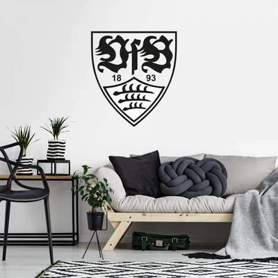 Preisvergleich für Wall-Art Wandtattoo Fußball VfB Stuttgart Logo (1 St),  BxHxT 110x0.1x123 cm, in der Farbe Schwarz, GTIN: 4063129102235 |  Ladendirekt