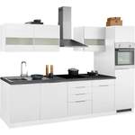 Küchenzeile von Kochstation, in der Farbe Weiss, aus Spanplatte, andere Perspektive, Vorschaubild