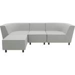 Ecksofa von Domo Collection, in der Farbe Silber, aus Flachgewebe, andere Perspektive, Vorschaubild