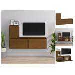TV-Lowboard von VIDAXL, in der Farbe Braun, aus Holz, andere Perspektive, Vorschaubild