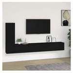 TV-Wand von vidaXL, in der Farbe Schwarz, aus Holzwerkstoff, andere Perspektive, Vorschaubild