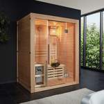 Sauna-Kabine von Home Deluxe, in der Farbe Beige, aus Sicherheitsglas, andere Perspektive, Vorschaubild