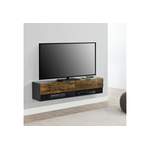 TV-Lowboard von [EN.CASA], in der Farbe Schwarz, aus Spanplatte, andere Perspektive, Vorschaubild