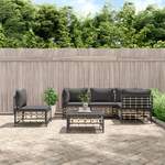 Garten-Lounge-Set von vidaXL, in der Farbe Grau, aus Rattan, Vorschaubild