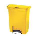 Mülleimer von Rubbermaid, in der Farbe Gelb, aus Kunststoff, andere Perspektive, Vorschaubild