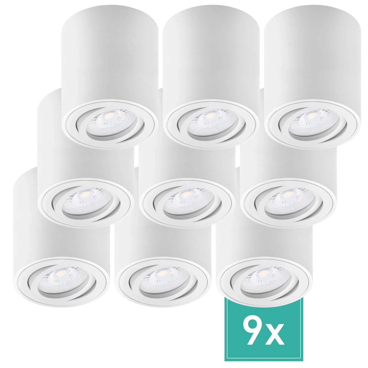 Preisvergleich für Oktaplex 9er Set Aufputz Spot Lile M inkl. LED ...