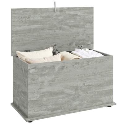 Preisvergleich für Aufbewahrungstruhe 80x40x45 Cm Mit Klappbarem Deckel, Aufbewahrungsbox In Grau, Polsterbank, Belastbar 120 Kg, BxHxT 80x45x40 cm