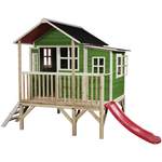 Gartenhaus von EXIT Toys, in der Farbe Rot, aus Holz, andere Perspektive, Vorschaubild