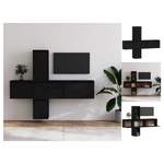 TV-Lowboard von VIDAXL, in der Farbe Schwarz, aus Holz, andere Perspektive, Vorschaubild