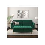 2/3-Sitzer Sofa von Dorel Home, in der Farbe Grün, aus Samtvelours, andere Perspektive, Vorschaubild
