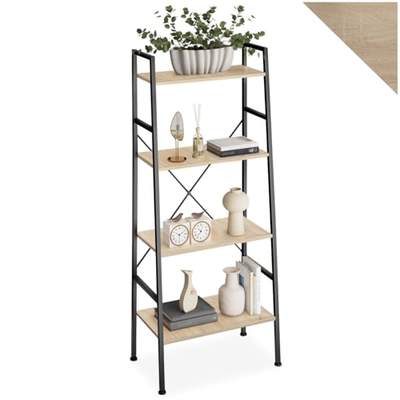 Preisvergleich für tectake® Industrial Leiterregal mit 4 Ebenen, Regal schmal, 61,5 x 36,5 x 150 cm, Bücherregal Wand, als Raumteiler Regal,, BxHxT 36.5x150x61.5 cm, aus Metall