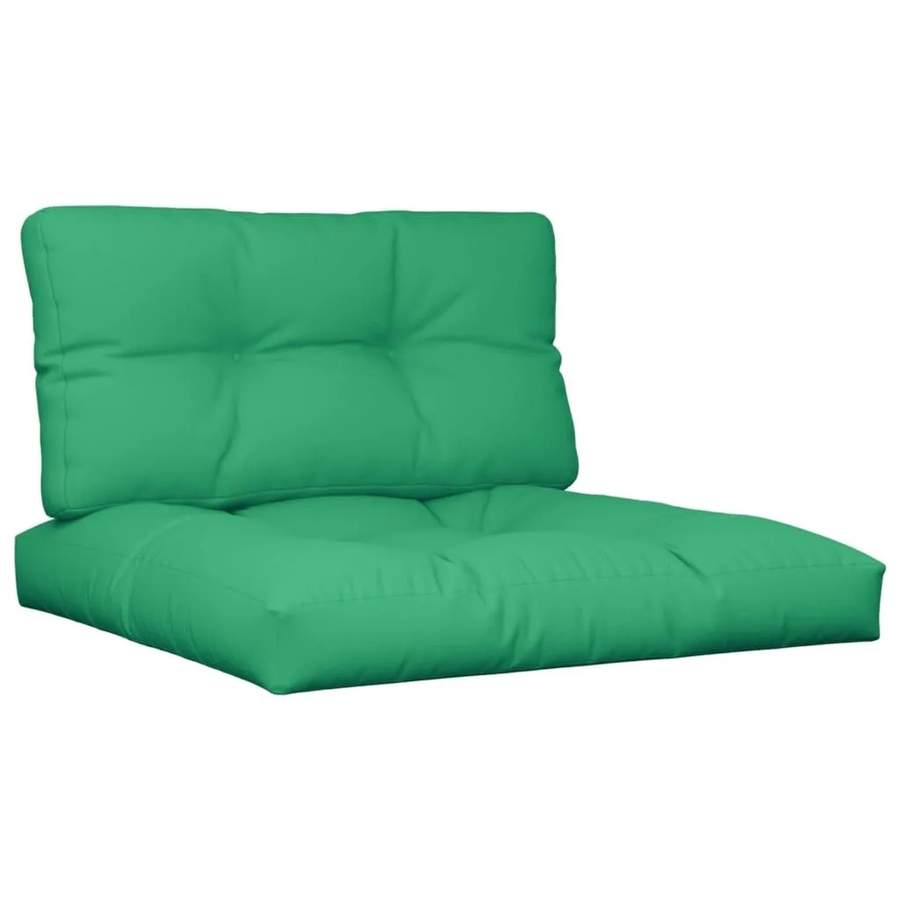 Preisvergleich für vidaXL Palettenkissen 2-Tlg Grün Stoff 360694, BxHxT 70x12x70 cm, aus Polyester