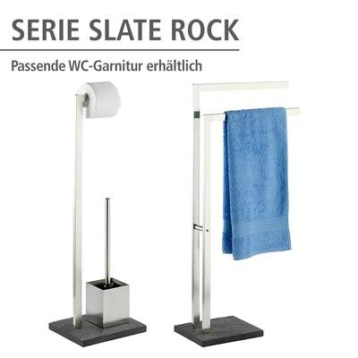 Preisvergleich für Slate Rock Stand WC-Garnitur Edelstahl schiefer, BxHxT  20x74x23 cm, aus Metall, GTIN: 4008838184486 | Ladendirekt