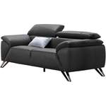 2/3-Sitzer Sofa von Nicoletti Home, in der Farbe Schwarz, aus Leder, Vorschaubild