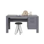 Schreibtisch von Basilicana, in der Farbe Grau, aus Massivholz, andere Perspektive, Vorschaubild