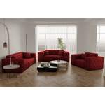 Sofagarnitur von Fun Moebel, in der Farbe Rot, aus Velvet, andere Perspektive, Vorschaubild