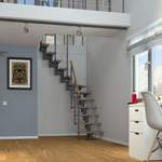 Treppe von DOLLE, in der Farbe Grau, aus Pulverbeschichtet, andere Perspektive, Vorschaubild