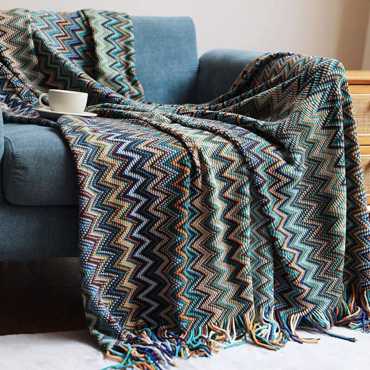 Kiuwxduy Mexicaanse handmatig gebreide deken, sofa, overworpen, meditatie, yogamat, boho, outdoor, camping, picknickdeken, festivaldeken (bruin Kiuwxduy Mexicaanse handmatig gebreide deken, sofa, overworpen, meditatie, yogamat, boho, outdoor, camping, picknickdeken, festivaldeken (bruin
