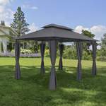 Pavillon von Garden Pleasure, in der Farbe Grau, aus Metall, andere Perspektive, Vorschaubild