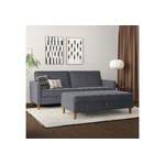2/3-Sitzer Sofa von Dorel Home, in der Farbe Grau, aus Samtvelours, andere Perspektive, Vorschaubild