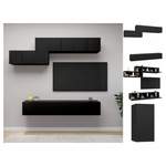 TV-Wand von vidaXL, in der Farbe Schwarz, aus Holzwerkstoff, andere Perspektive, Vorschaubild