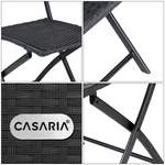 Klappstuhl von Casaria®, in der Farbe Schwarz, aus Polyrattan, andere Perspektive, Vorschaubild