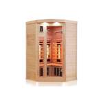 Sauna-Kabine von Dewello, in der Farbe Braun, aus Sicherheitsglas, andere Perspektive, Vorschaubild