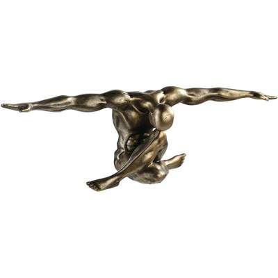 Preisvergleich für GILDE Dekofigur GILDE Figur Cliffhanger -  bronze-champagner-gold - H. 20cm x B. 59,5cm, BxHxT 59.5x22x20 cm, aus  Kunststoff, GTIN: 4001250597940 | Ladendirekt