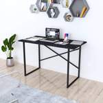 Schreibtisch von [EN.CASA], in der Farbe Schwarz, aus Spanplatte, andere Perspektive, Vorschaubild