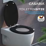 WC-Sitz von Casaria®, in der Farbe Schwarz, aus Hochglanz, andere Perspektive, Vorschaubild