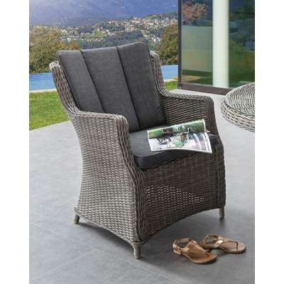 Preisvergleich für Destiny Gartenlounge-Set »Luna/Casa«, (5-tlg),  Relaxsessel mit Fußhocker, inkl. Auflagen, in der Farbe Grau | Ladendirekt