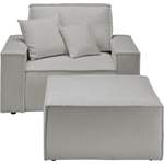 2/3-Sitzer Sofa von andas, in der Farbe Grau, aus Bouclé, andere Perspektive, Vorschaubild