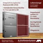 Briefkasten von AL BRIEFKASTENSYSTEME, in der Farbe Grau, aus Edelstahl, andere Perspektive, Vorschaubild