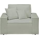2/3-Sitzer Sofa von andas, in der Farbe Grün, aus Bouclé, andere Perspektive, Vorschaubild