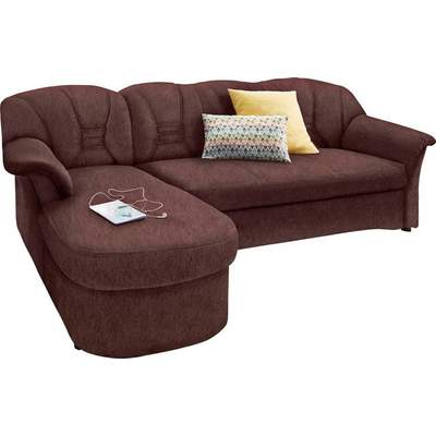 Preisvergleich für Jockenhöfer Gruppe Ecksofa »Udine«, 6 individuell, verstellbaren  Kopfteilen, Gästebett- und Relaxfunktion, BxT 263x100 cm, in der Farbe  Braun, aus Polyacryl, GTIN: 5902955011610 | Ladendirekt