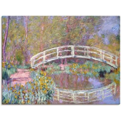 Preisvergleich für Artland Wandbild Brücke in Monets Garten, Gewässer (1 St),  als Leinwandbild, Wandaufkleber oder Poster in versch. Größen, BxT 40x30  cm, aus Holz, GTIN: 4055327691864 | Ladendirekt