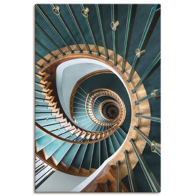 Preisvergleich für Artland Wandbild »Treppe 3«, Architektonische Elemente, (1  St.), in vielen Größen & Produktarten - Alubild / Outdoorbild, in der Farbe  Grün | Ladendirekt