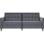 2/3-Sitzer Sofa von Dorel Home, in der Farbe Grau, aus Samtvelours, Vorschaubild